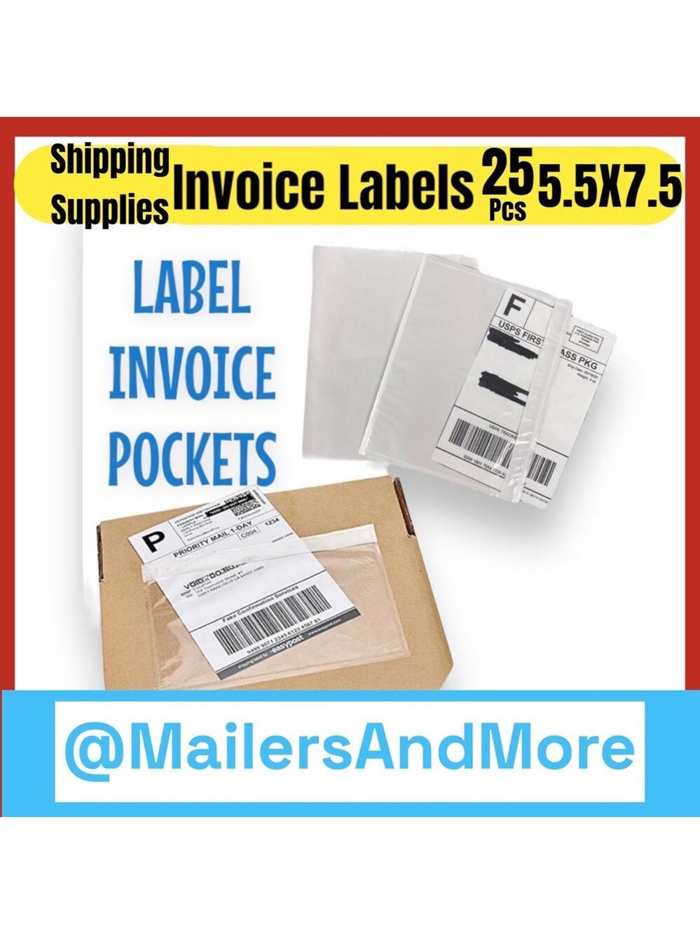 25 (7.5 X 5.5) Postage Invoice, Package Slip, Label Cover Pocket PRICE IS FIRM - Picture 3 of 9